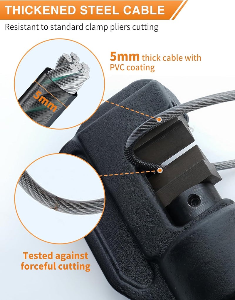 I-EASYDWW 4-Digit Combination Cable Lock with 3 Steel Cables (9"/24"/47") - Secure Reset Only with Current Code - for Bike, Luggage, Gate, Shed, Cabinet - Gun-Grey, 2 Pack - Image 4